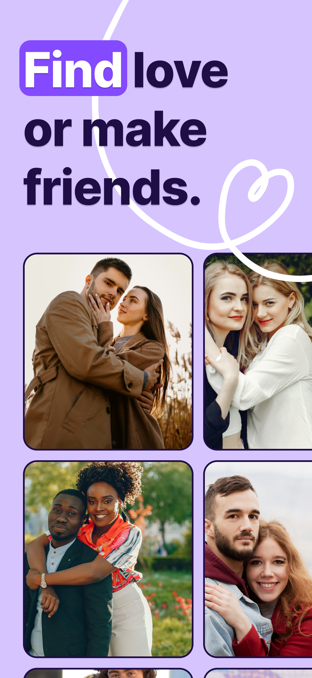 Geesly dating app profile browsing screen on mobile